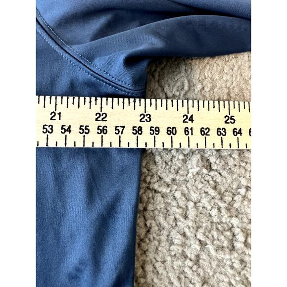 Columbia Omni-Shade Long Sleeve T Shirt Men Large Blue 1/4 Zip Red Logo - Picture 6 of 6